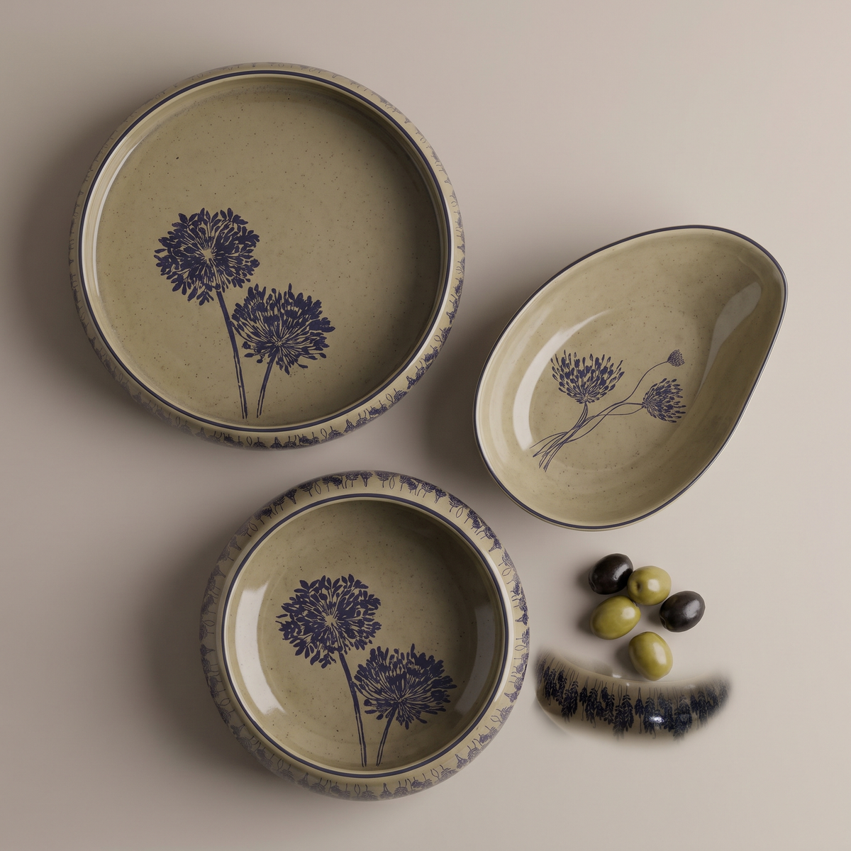 Olive & Dandelion serving bowls (set of 3)