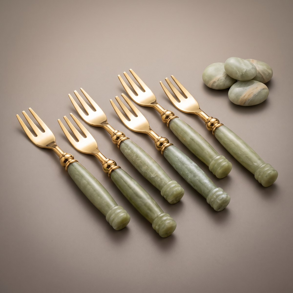 Jade cocktail forks (set of 6)