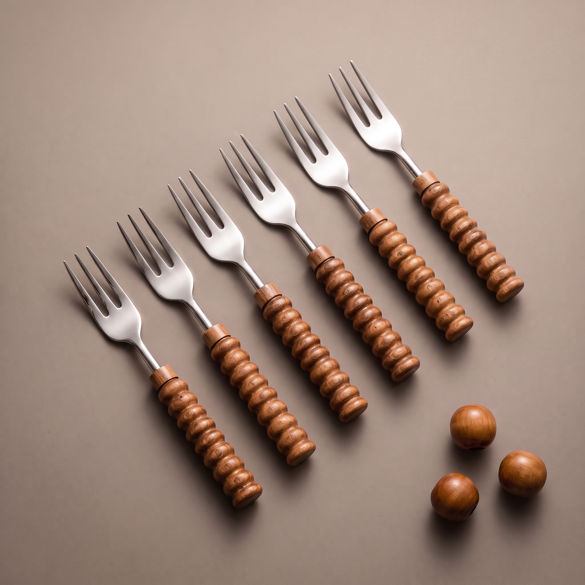 Wood cocktail forks (set of 6)