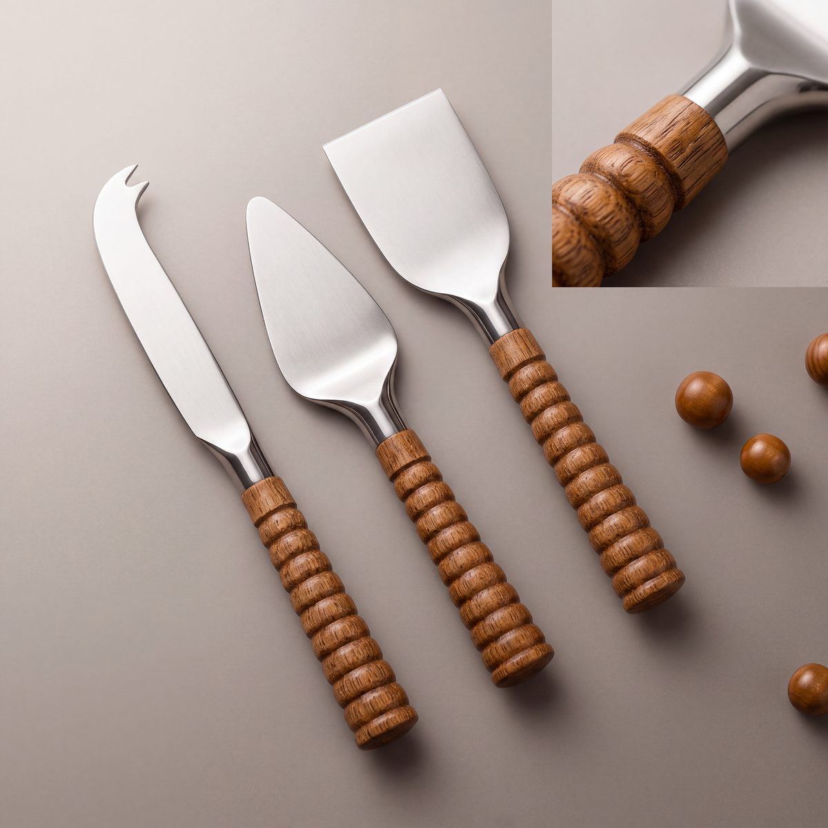 Wood cheese knife (set of 3)
