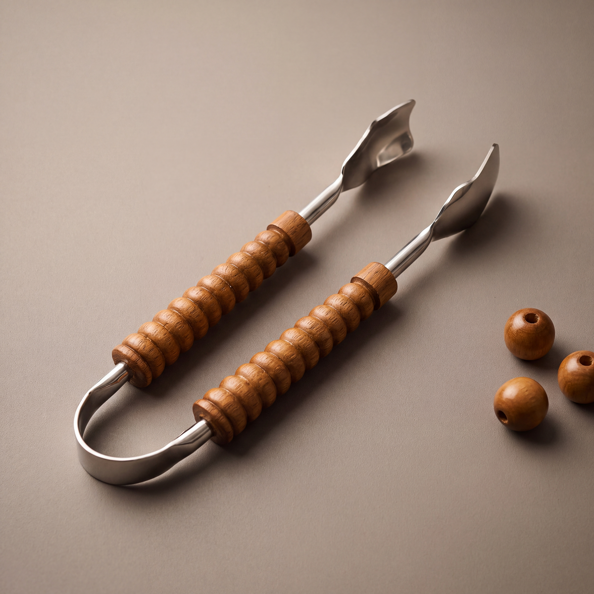 Wood pastry tong