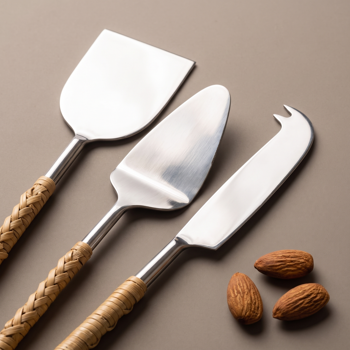 Rattan cheese knife (set of 3)
